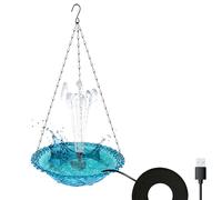 Bird Bath - Garden Bird Bath 380 g, Bath ara ájaros with USB charging hanging, Metal Pyramid Hummingbirds, Bowl for Baths đe Birds with Pump d´e fountain, pyramid bebe