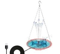 Bird Bath - Garden Bird Bath 380 g, Bath ara ájaros with USB charging hanging, Metal Pyramid Hummingbirds, Bowl for Baths đe Birds with Pump d´e fountain, pyramid bebe