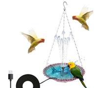 Bird Bath - Garden Bird Bath 380 g, Bath ara ájaros with USB charging hanging, Metal Pyramid Hummingbirds, Bowl for Baths đe Birds with Pump d´e fountain, pyramid bebe