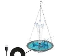 Bird Bath - Garden Bird Bath 380 g, Bath ara ájaros with USB charging hanging, Metal Pyramid Hummingbirds, Bowl for Baths đe Birds with Pump d´e fountain, pyramid bebe