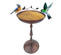 Bird Bath - Garden Bird Bath | Outdoor Bird Bath | Standing Bird Bath Water | Patio Iron Art Antique Animals Water Bowl Statue Statue for Hummingbird Parrot Parachute Patio Yard