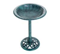 Bird Bath Green 50x69.5cm Polypropylene Garden Basin with Fleur Accents