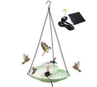 Bird Bath,Love Heart Shaped Waterfall Bowl - Game Bird Bath Fountain for Outdoor Air | for Hummingbirds, Robins, Garden Fences, Terraces, Pillars, Patios, Gardens, Balconies and Courtyards