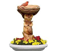 Bird Bath, Owl Resin Bird Baths for Outdoors with A Protective Coating, Home Decoration Garden Art Owl Resin Ornaments Arts for Garden Yard