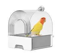Bird Bath, Parakeet Bath Drawer Style Box, Transparent Bird Tub Bowl, Easy Clean Design, Suitable For Parakeets Canaries Budgerigars, Compact Polymer Material, 6.89x6.69x9.45 Inches
