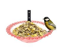 Bird Bath - PP + Iron Tree Holder | Bird House | Hanging Transparent Flower-shaped Basin Hanging to Attract Hummingbirds, Ideal for Trees, Fences, Patios and Courtyards