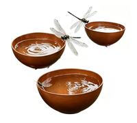 Bird Bath: Rain Catcher, Outdoor Bird Bath, Rain Water Catcher, 3 Pieces Metal Garden Watering Station Bowl for Patio