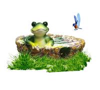 Bird Bath Resin Frog Decorative Bird Bath Bowl 5.3 Inch Bird Water Feeder Pool Garden Frog Ornament Outdoor Yard Decorations Frog Ornament Garden Ornaments Garden Decorations Bird Water Feeder