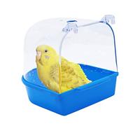 Bird Bath Shower Box Hanging Parrot Bathtub Bowl Cage with Hooks Birdcage Cage Accessory Supplies Bathing Tub Suitable for Small Birds Canary Budgies Parrot (Random Color) (one-Piece)