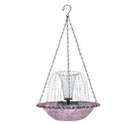 Bird Bath,Solar Powered Hangable Bird Feeder Water Fountain | Robin Birdbath - for Outside Garden Backyard Balcony Yard Porch Patio Bluebird Robin