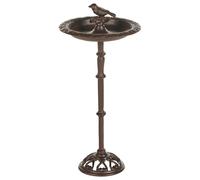 Beliani Garden Bird Bath Brown Swallow, Brown