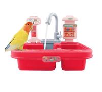 Bird Bath Toy Water- Electric Indoor Birds Bath Tub, Parrot & Pet Bird Bathtub | Hanging Birds Bath Box, Sturdy Birds Parakeet Accessories, Water Basin with Tray, Cage-Mounted Birds Bath for Parrots