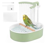 Bird Bath Tub, Automatic Parrot Bathtub, 12.4 × 9.76 × 3.15 in, USB Powered, Quiet Design, Automatic Water Circulation, Bird Fountain Shower for African Grey Parrot Cockatoo Parakeet Lovebird