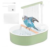 Bird Bath Tub, Automatic Parrot Bathtub, 12.4 × 9.76 × 3.15 in, USB Powered, Quiet Design, Automatic Water Circulation, Bird Fountain Shower for African Grey Parrot Cockatoo Parakeet Lovebird