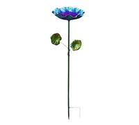 Bird Bath - Vintage Flower Iron Decoration For Landscaping | Cast Metal Basin With Sculpted Petal Basin & Antique Finish Pedestal, Avian Hydration Stations For Parks, Courtyards, Gardens And Homes