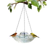 Bird Bath with Fountain, USB Powered with Decorative Metal Chain | Bird Pool for Garden Terrace, Hummingbirds and Garden Birds, Outdoor Decoration for Courtyard, Patio,