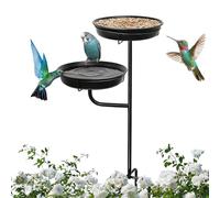 Bird Baths for Outdoor Use - Metal Bird Bath - With 4-Prong Stand and Ground Spike for Stability - For Garden Patio Balcony Lawn Decoration Home Accessories Landscape Design Gift