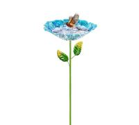 Bird Baths for Outdoor Use, Metal Rustproof Stakes, Suitable for All Seasons, Weatherproof, Water and Feed Bowl for Feathered Garden Visitors All Year Round Outdoors, for the Yard and Patio