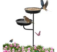Bird Baths for Outdoor Use, Steel Standing Bowl, with 4-Prong Stand and Ground Spike for Stability, Garden, Patio, Balcony, Gazebo, Lawn Decoration, Home Accessories, Landscape Design