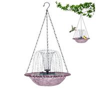 Bird Baths for Outdoors - Solar Powered Bird Water Fountain - Drinking Hangable Decor Feeder Hummingbird for Patio Outside Outdoor Garden