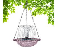 Bird Baths Outdoors, Solar Bird Fountain, Hangable Drinking Feeder, Decorative Hanging Bath Bowl, Ideal to Your Garden, Patio, Balcony, and Hummingbird Outdoor Spaces