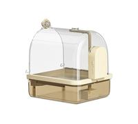 Bird Bathtub - Bird Bath Box | Hanging Bathtub Cage | Automatic Stand Perch | Shower for Finches Budgerigars White Skylarks and Small Birds Playground Aviary Breeding
