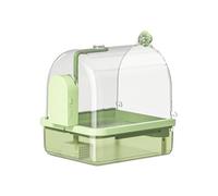 Bird Bathtub - Bird Cage Bathtub - Bath Tub Box - Automatic Chew-Proof Birds Bath Tub with Perch Stand - 2 Bathing Modes Aviary Breeding Show Travel Cage Accessories for Parrots Budgies Canary Islands