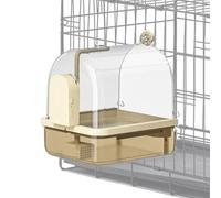 Bird Bathtub - Bird Cage Bathtub - Bath Tub Box - Automatic Chew-Proof Birds Bath Tub with Perch Stand - 2 Bathing Modes Aviary Breeding Show Travel Cage Accessories for Parrots Budgies Canary Islands