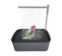 Bird Bathtub - Bird Shower Bath Tub | Automatic Parrot Bathtub | Bath For Cage Hanging Cage Supplies Parrot Tub Shower For Cats, Finches, Budgerigars, White Automat