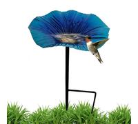 Bird bathtub for outdoor area, connecting rod and bird feed hull holder | Waterproof bird bath in flower shape as garden decoration with a
