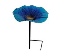 Bird Bathtub - Outdoor Bird Feeder Pole Water Filler Decorative Flower Shape | Feeding Station with Metal Stake, Hummingbird Garden Ornament for Hummingbirds, Accent Aestheti