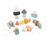 Janod - Sweet Cocoon Threading Beads - 21 Bird, Wing & Cloud Beads - Develops Fine Motor Skills - FSC Wood Toy - Early-Learning Game - 24 Months +, J04050