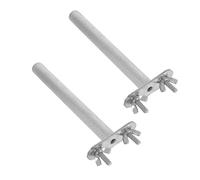 Bird Beak Grinding Perch Stand 2pcs Stainless Steel Silver