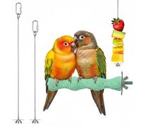 Bird Beak Grinding Stone Bird Parrot Cage Perch Stand Anti-Slip Nail Trimming Stick Parrots Perch Resin Beak Grinder Stone Foot Claws Trimmer Accessories for Parrot Budgie Cockatiel (Green)