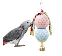 Bird Beak Grinding Stone, Parrot Chew Toys with Bells, Bird Toys, Cage Accessories for African Grey, Budgies, Amazon Parrots, Cockatiels, Lovebirds, Conures, Quakers, Small to Medium Birds