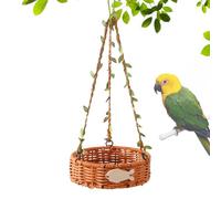 Bird Bed - 5.91 Inch PE Hanging Test | Breathable Handwoven Rattan Style Hammock | Vintage Sleeping Climbing Chew Toy for Lory Cockatiels