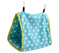 Bird Bed Foldable Portable Comfortable Flannel Triangular Hanging Bird Hammock with Hooks for Parrots Hamsters Squirrels Chinchillas Hedgehogs in Bird Cage Bedding (Green)