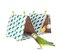 Bird Bed For Cage - Double Room Parakeets Nest - Triangular Hanging Bird Nest for Indoor and Outdoor for Rest Game and Enrichment at the Window