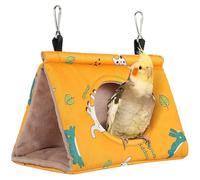 Bird Bed for Cage - Hammock Shelter for Soft Plush Parakeets, Warm Winter Bird House | Medium Size Comfortable Cartoon Fabric Lined Nest 25x14x15cm with Filling
