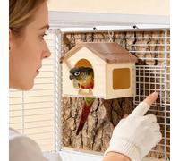 Bird Bed for Cage | Small 3-sided Opening Pet Supplies with Pad - Parakeet Nesting Box - for Winter Outdoor Cage Aviary Breeding Sleeping Playing Perching Hiding Resting Keeping Feeding