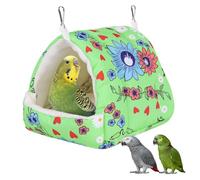 Bird Bed for Cage Warm Winter Nest Hammock with Hanging Hook Cage Accessories for Small Birds Parakeets Cockatiels Love Birds Cockatiels Conures Hamster (Green, S)