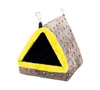 Bird Bed for Parrots, Chinchillas, Guinea Pigs, Cozy Soft Bird House, Winter, Warm Fleece Triangular Parakeet Nest for Cage, Black Interior, Hanging Design