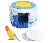 Bird Bed for the Cage, Warm Cute House with Cushion, Plush Cockatiel Nest Bird Accessories, for Sleeping in Cold Weather for Parrots, Parakeets, Finches, Small Animals and Chinchillas