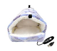 Bird Bed - USB Heating Soft Plush Pet Sleeping Hut For Macaws Parakeet Budgies Finch Lovebird | Velvet Material With Heated Nest, Ideal For Laying Eggs, Breeding, Sleeping