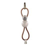 Bird Beige Keyring Gold-Tone Metal with Natural Leather Kay Bojesen