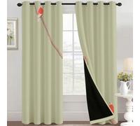 Bird Blackout Curtains Bedroom 90x90, Sage Green Modern Minimalism Curtains for Home Decor, Living Room, Thermal Eyelet Patterned Window Drapes, 90 Inch Drop 2 Panels NC296