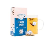 Bird & Blend Lemon & Ginger Tea Bag Gift | 15 Biodegradable Tea Bags | Caffeine Free Herbal Tea | Lemon Myrtle Ginger Root Sweet Citrus Infusion