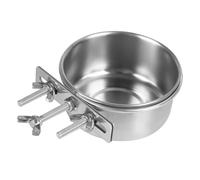 Bird Bowl, Stainless Steel Cage Parrot Feeder with 3 Screws Clamp Holders Separable Small Pet Feeding Cup for Parakeet Macaw Guinea Pig