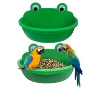 Bird Bowls - 5.75x3.07x1.42 Inch 2 Pcs Multifunctional Parrot Feeder | Splash Proof Transparent Bathing Dish, Durable Safe, Storage Space, Lovebird Cockatiel Parakeet Cage Use