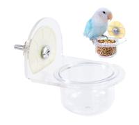 Bird Bowls Cage, 2.36x2.95x3.15 inches, Detachable Transparent for Birds Cups with Feeder and Water Dispenser Pet Supplies to Squirrel, Canary, Cockatiel, Finch Easy Clean, Durable